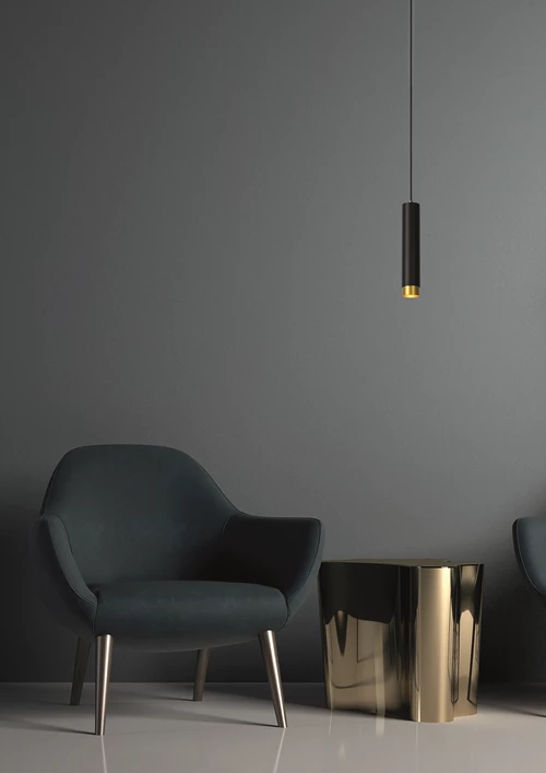 Lucide FLORIS - Lámpara colgante - Ø 5,9 cm - 1xGU10 - Negro - ambiente 1